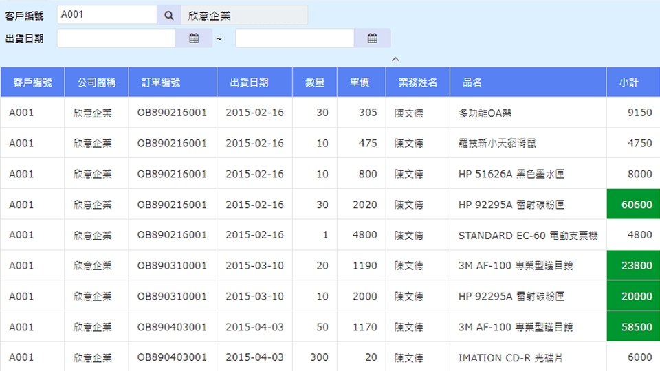 Smart Query 查詢畫面